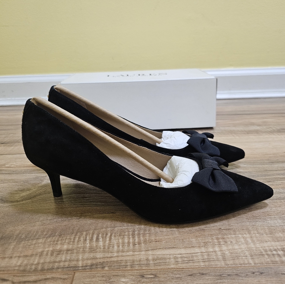 Lauren Ralph Lauren Adrienne Bow-Trim Suede Pump - Picture 3 of 13